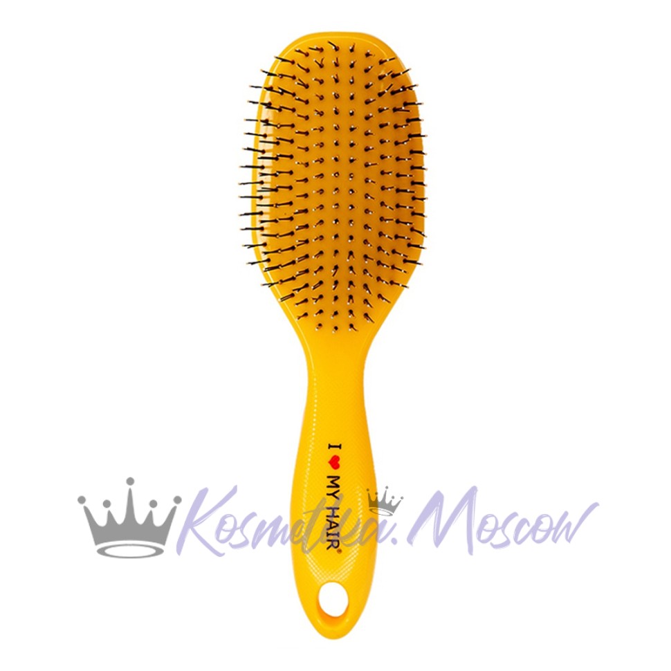 Парикмахерская щетка I LOVE MY HAIR "Spider Classic" 1502 желтая глянцевая L