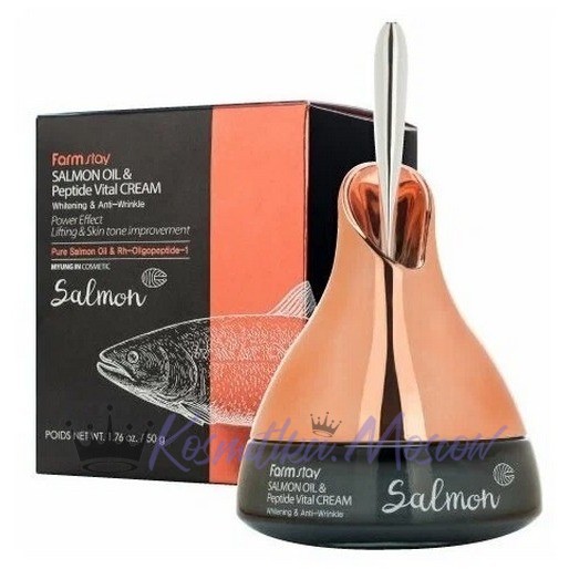 FarmStay Омолаживающий крем с маслом лосося и пептидами Salmon Oil & Peptide Vital Cream 50 г