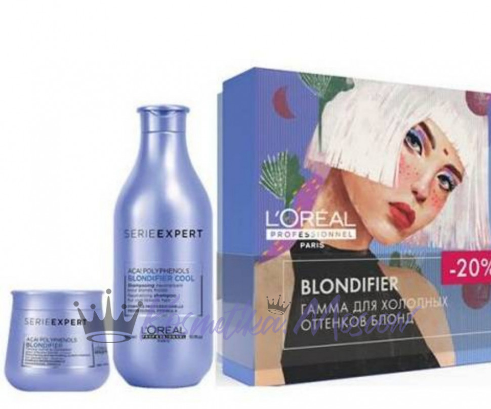 Набор от L`oreal Blondifier - для Холодных оттенков блонд Шампунь-300 мл, Маска-250 мл