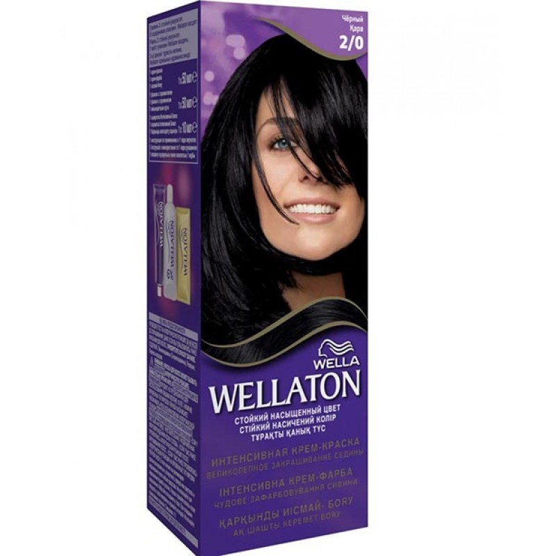 Wella Wellaton Стойкая крем-краска 2/0 Черный 110 мл