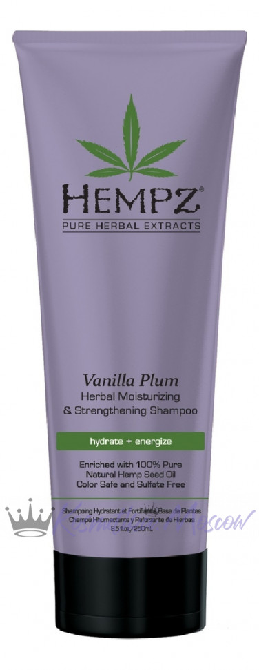 Шампунь очищающий Hempz Pure Herbal Vanilla Plum Herbal Moisturizing Strengthening Shampoo 265 мл.