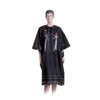 Пеньюар для стрижки DEWAL &quot;Египет&quot;нейлон, черный, с прорезями для рук 124х146см, на крючках