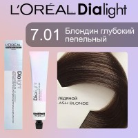Краска для волос LOREAL DIA Light 7.01 (Блондин глубокий пепельный)