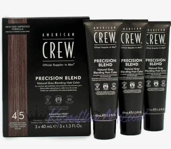 Краска для седых волос натуральный оттенок 4/5 - American Crew Precision Blend Natural Gray Med Nat 3*40 мл