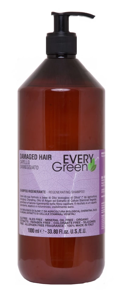 DIKSON EVERY GREEN DAMAGED HAIR SHAMPOO RIGENERANTE Шампунь для поврежденных волос 1000 мл