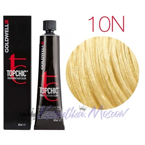 Стойкая профессиональная краска для волос - Goldwell Topchic Hair Color Coloration 10N (Светлый блондин экстра)