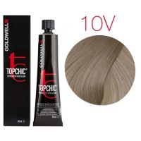 Стойкая профессиональная краска для волос - Goldwell Topchic Hair Color Coloration 10V (Фиолетовый пастельный блондин)