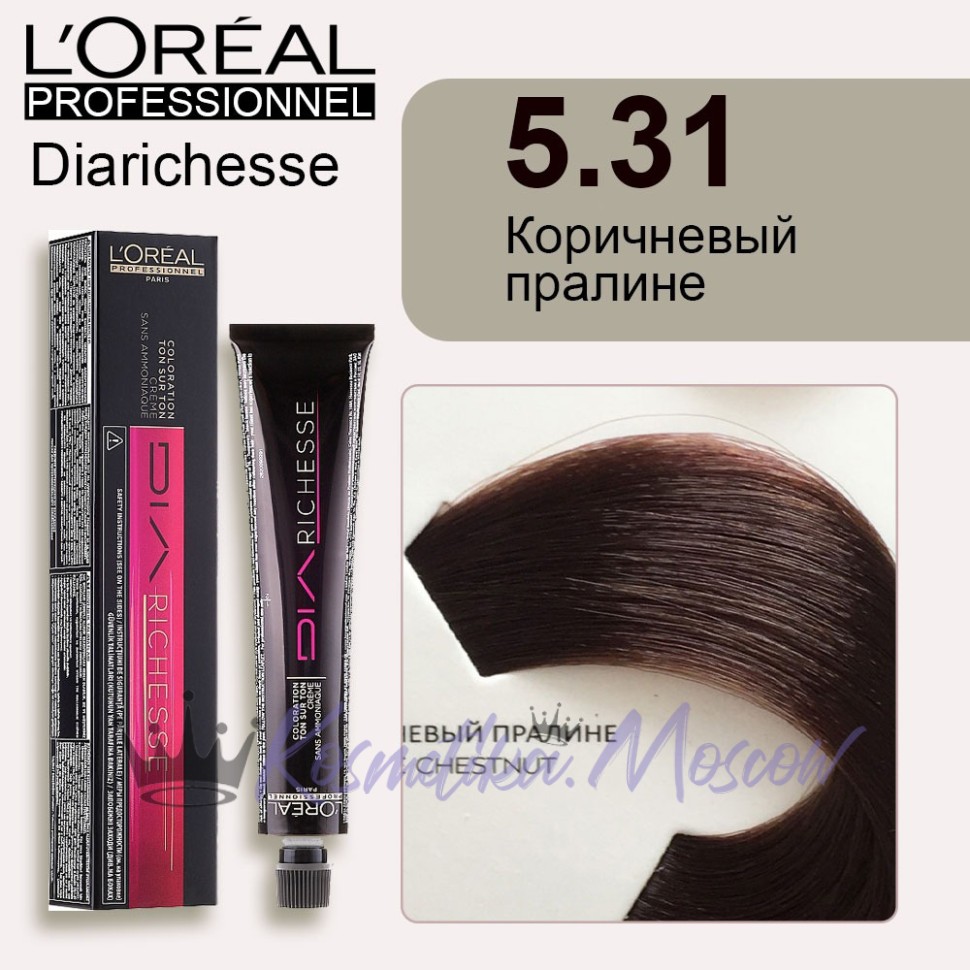 Краска для волос Loreal Dia Richesse 5.31 (Коричневый пралине)
