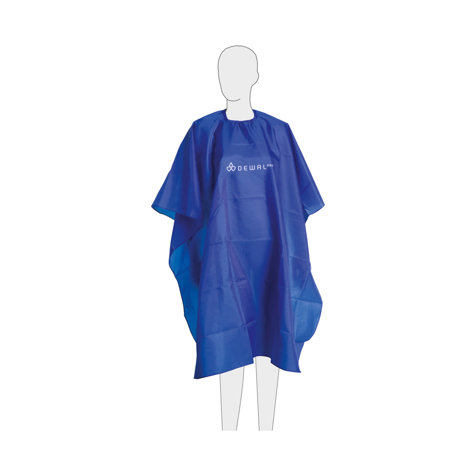Пеньюар для стрижки DEWAL, нейлон, голубой 128х140см, на крючках
