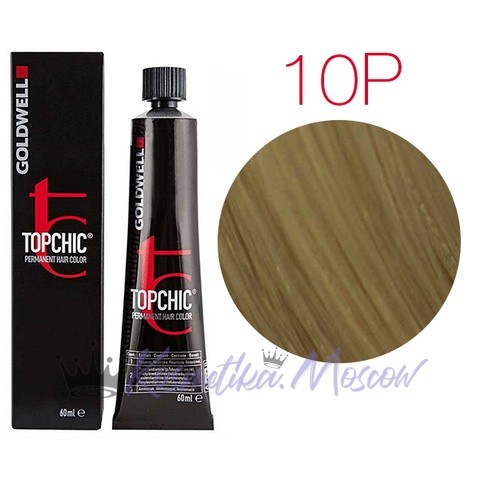 Стойкая профессиональная краска для волос - Goldwell Topchic Hair Color Coloration 10Р (Перламутровый блондин пастельный)