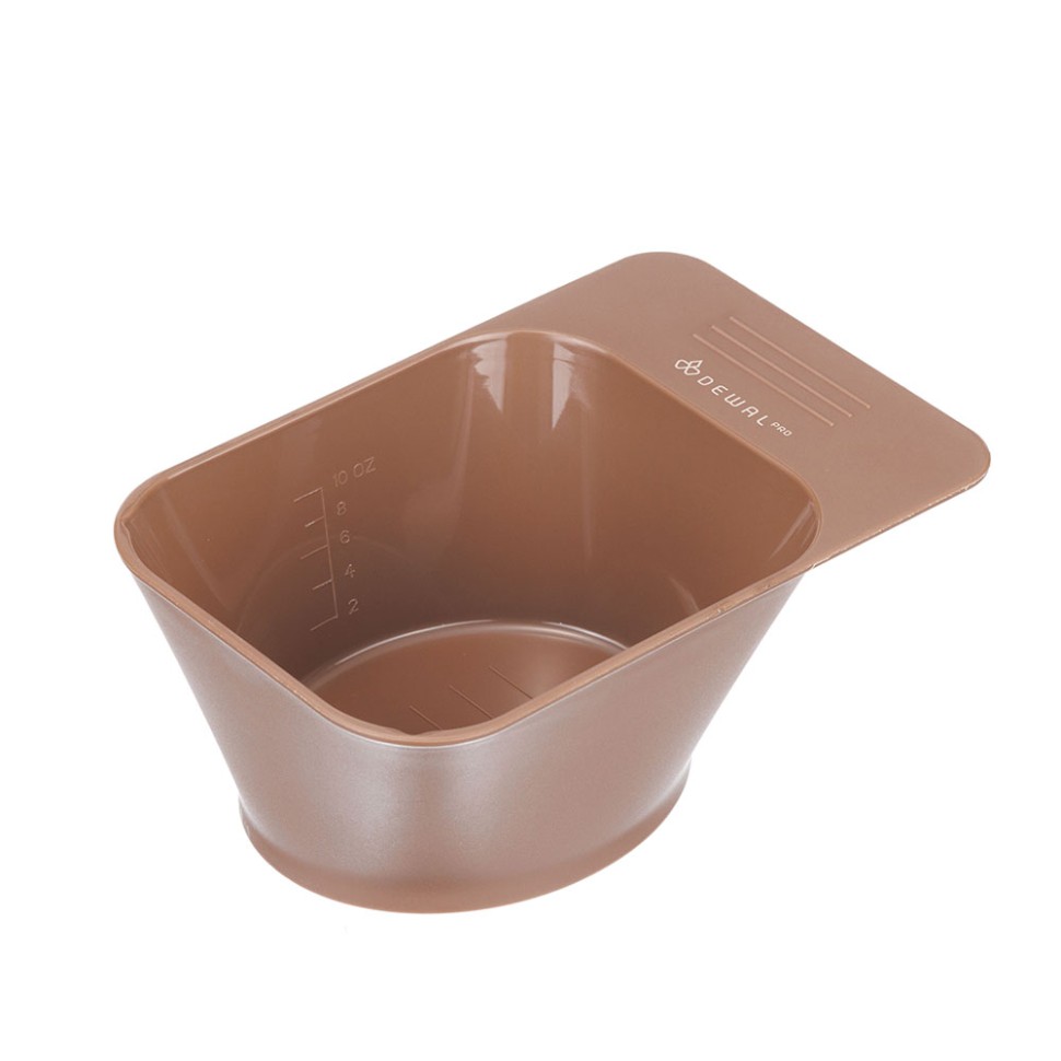 Чаша для краски DEWAL, коричневая, с ручкой с прорезиненной вставкой на дне 300 мл