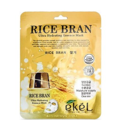 EKEL Тканевая маска для лица с рисовыми отрубями Rice Bran Ultra Hydrating Essence Mask 25мл