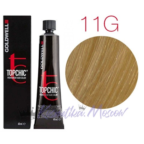 Стойкая профессиональная краска для волос - Goldwell Topchic Hair Color Coloration 11G (Светлый золотистый блондин)