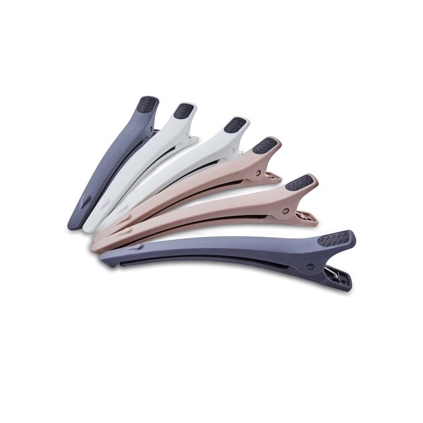 Зажим для волос DEWAL карбоновый  цветной, 12см 6 шт/уп