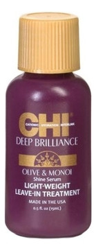 Chi Deep Brilliance Olive & Monoi Optimum Shine Light Weight Leave-in Treatment 15 мл