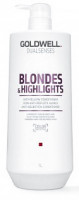 Кондиционер против желтизны волос - Goldwell Dualsenses Blondes &amp; Highlights Anti - Brassiness Conditioner 1000 мл