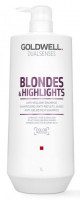 Шампунь для осветленных и мелированных волос - Goldwell DualSenses Blondes &amp; Highlights Anti - Brassiness Shampoo 1000 мл