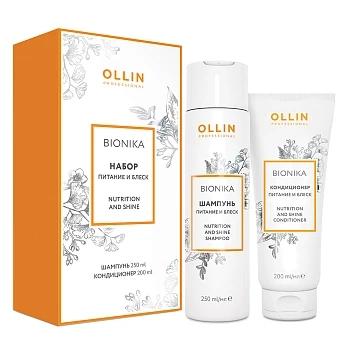OLLIN PROFESSIONAL Набор `ПИТАНИЕ И БЛЕСК` (Шампунь 250 мл,Кондиционер 200 мл,Фрукт.сыворотка 120 мл)