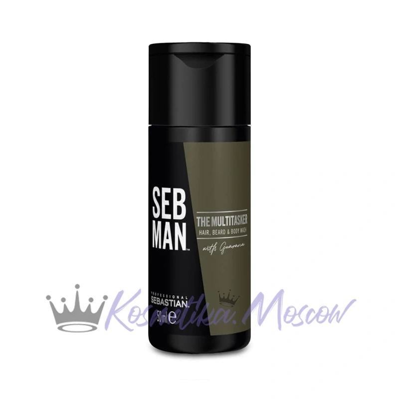 Sebastian Professional Шампунь для ухода за волосами, бородой и телом 3 в 1 Seb Man Multitasker, 50 мл