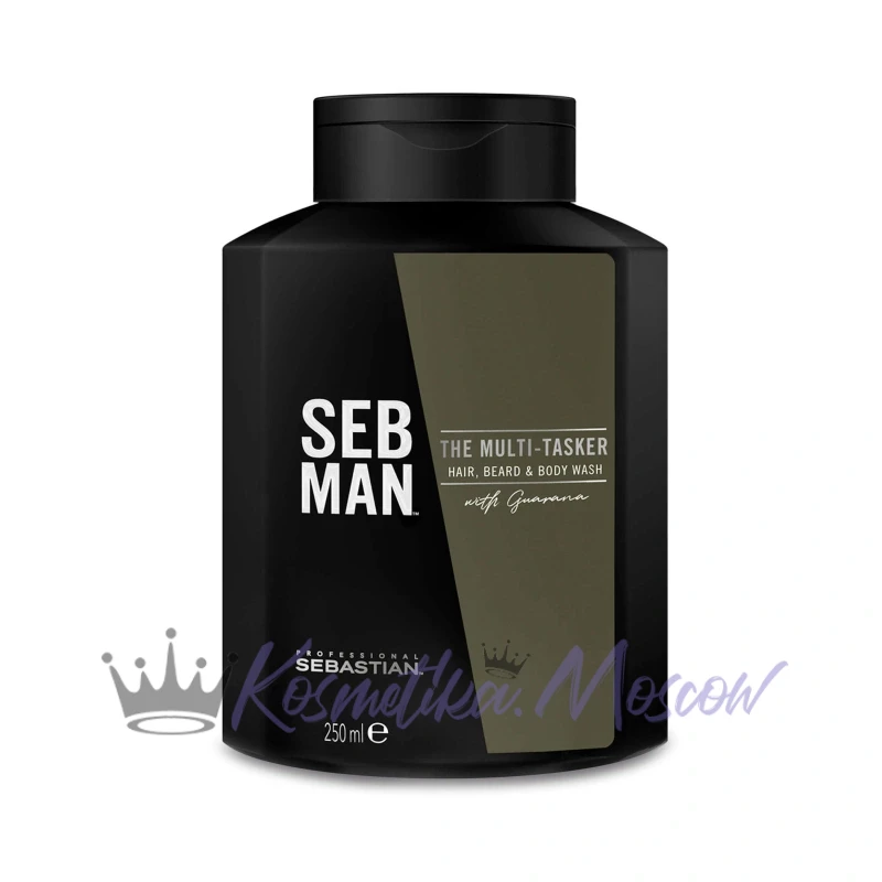Sebastian Professional Шампунь для ухода за волосами, бородой и телом 3 в 1 SebMan The MultiTasker, 250 мл