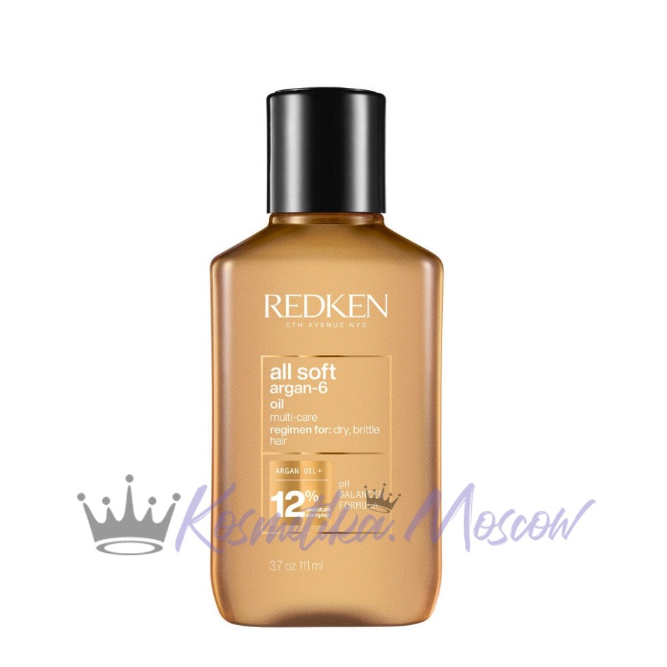 Аргановое масло для блеска и восстановления волос - Redken All Soft Argan - 6 Oil 111 мл