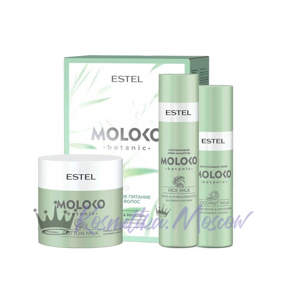 Набор Полезное питание для волос ESTEL Moloko botanic (шамп 250, маска 300, спрей 200)