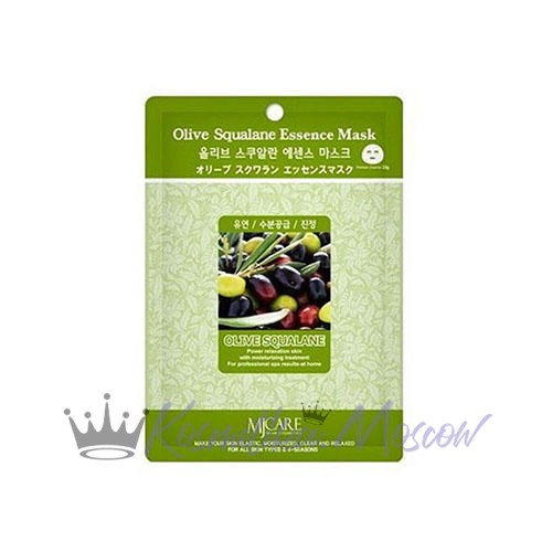 MJCARE Тканевая маска для лица с экстрактом оливы OLIVE SQUALANE ESSENCE MASK 23г