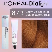 Крем-краска для волос Loreal Dia Light 8.43 (Светлый блондин медно-золотистый)