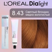 Крем-краска для волос Loreal Dia Light 8.43 (Светлый блондин медно-золотистый)