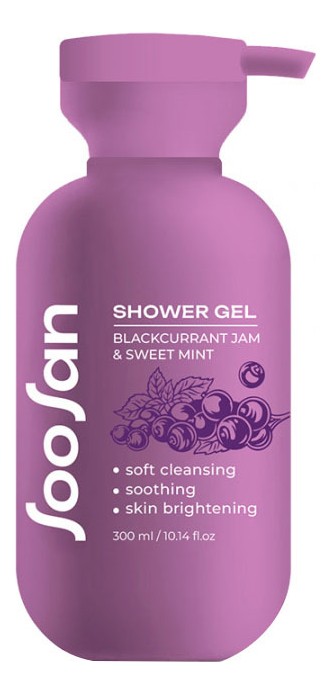 SOOSAN Гель для душа с ароматом черной смородины и сладкой мяты Shower Gel Blackcurrant Jam 300мл