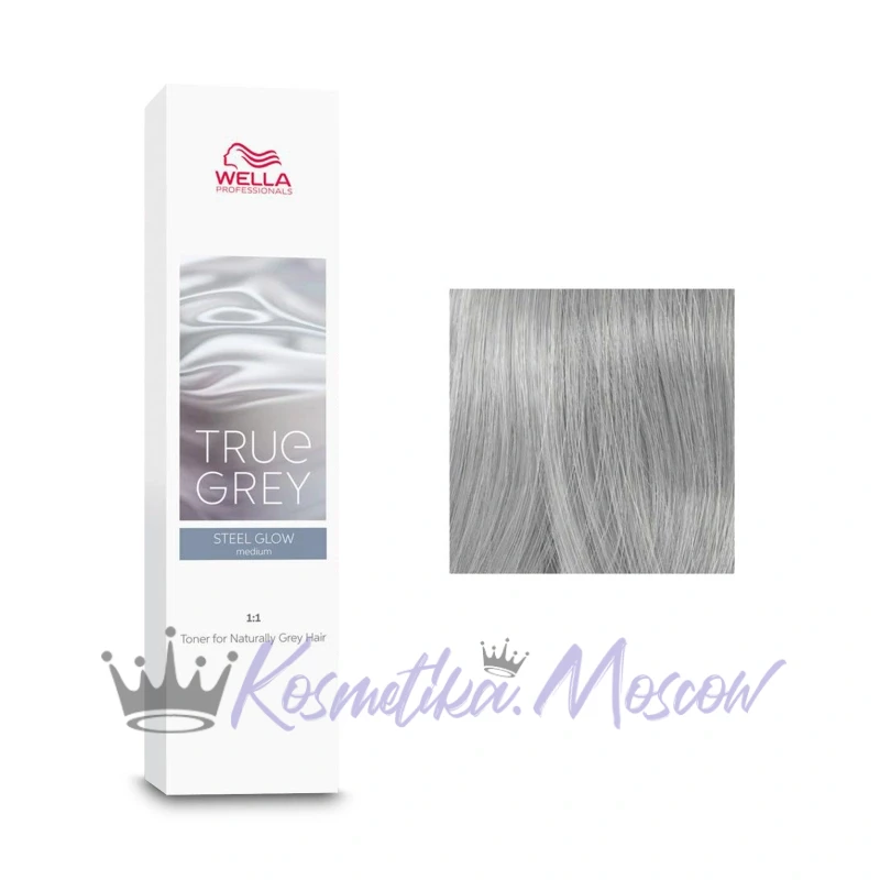 Wella Professionals Тонер для натуральных седых волос True Grey, Steel Glow Medium синий серый средний, 60 мл
