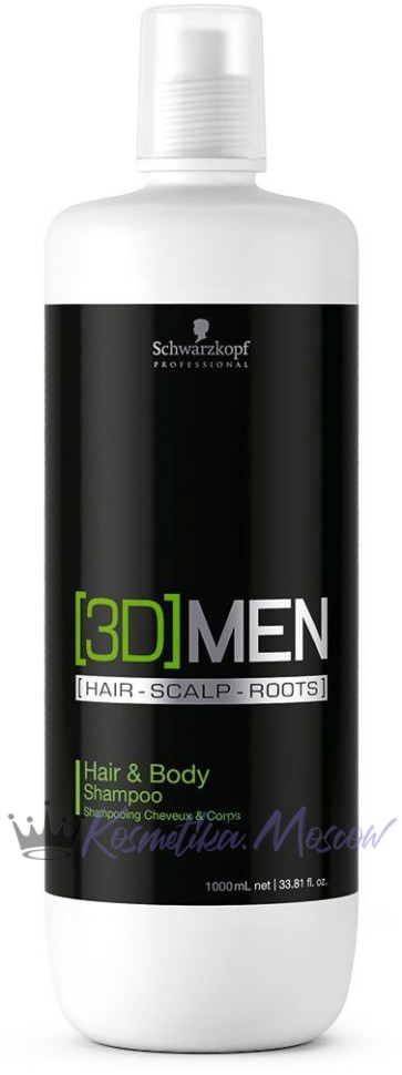 Шампунь для волос и тела - Schwarzkopf Professional [3D]MEN Hair & Body Shampoo 1000 мл