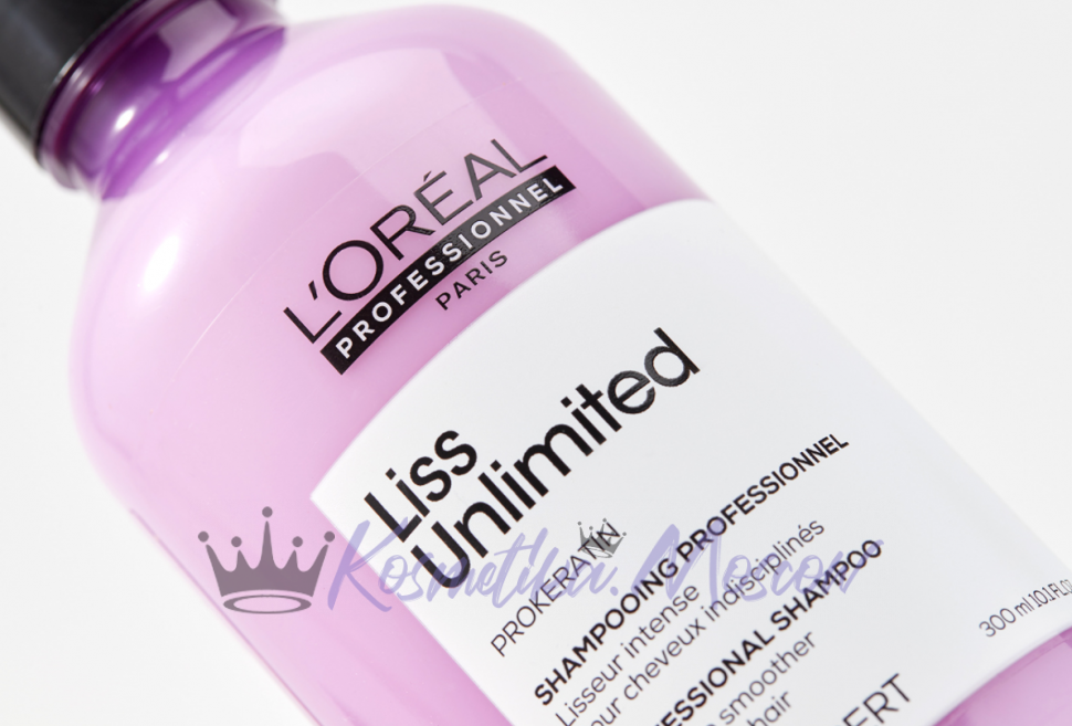 Разглаживающий шампунь для сухих и непослушных волос - Loreal Liss Unlimited Shampoo (Лис анлимитед шампунь) 300 мл