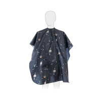 Пеньюар для стрижки DEWAL `Космонавт` детский, полиэстер, черный 95х120см, на крючках