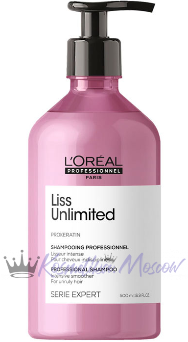 Разглаживающий шампунь для сухих и непослушных волос - Loreal Liss Unlimited Shampoo (Лис анлимитед шампунь) 500 мл