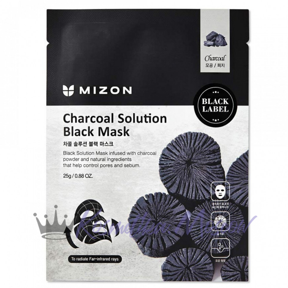 MIZON Маска для лица c древесным углем Charcoal Solution Black Mask