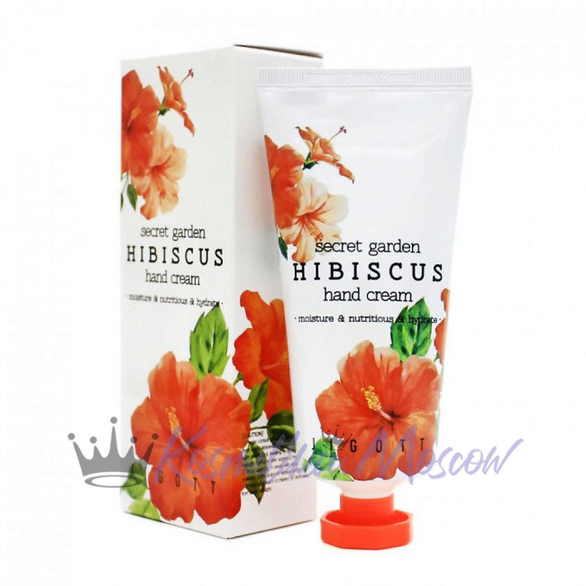 JIGOTT Крем для рук с экстрактом гибискуса SECRET GARDEN HIBISCUS HAND CREAM 100 мл