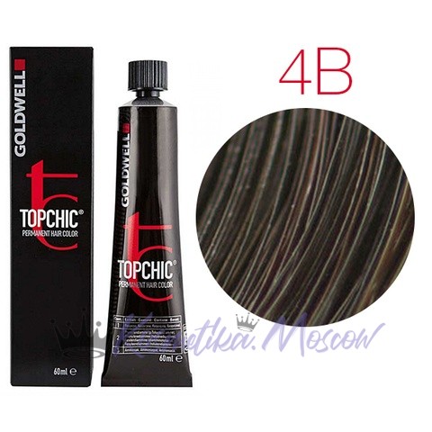 Стойкая профессиональная краска для волос - Goldwell Topchic Hair Color Coloration 4В (коричневый "Гавана")