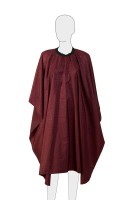 Пеньюар для стрижки DEWAL Буквы, полистер, бордовый 128х148 см, на крючках