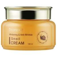 DEOPROCE Отбеливающий крем для лица против морщин с муцином улитки WHITENING AND ANTI - WRINKLE 100 г