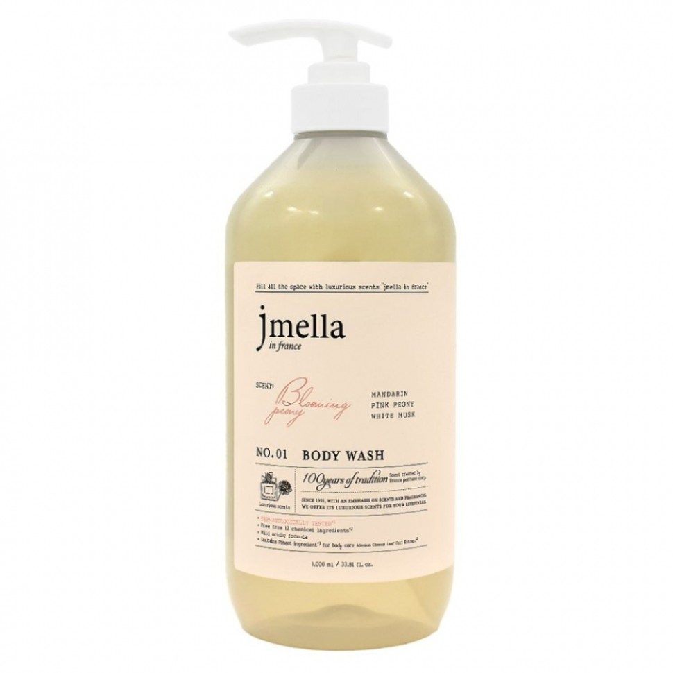 JMELLA Гель для душа `Мандарин, розовый пион, белый мускус` 1000 мл