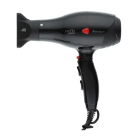 Фен DEWAL PROFILE COMPACT, черный, вес 600гр, размер 18см, 2000Вт, ионизация, 2 насадки, провод 3м