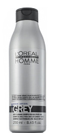 Шампунь для седых волос, нейтрализатор желтизны седых волос - Loreal Homme Grey Shampoo (Loreal Хом грей шампунь) 250 мл
