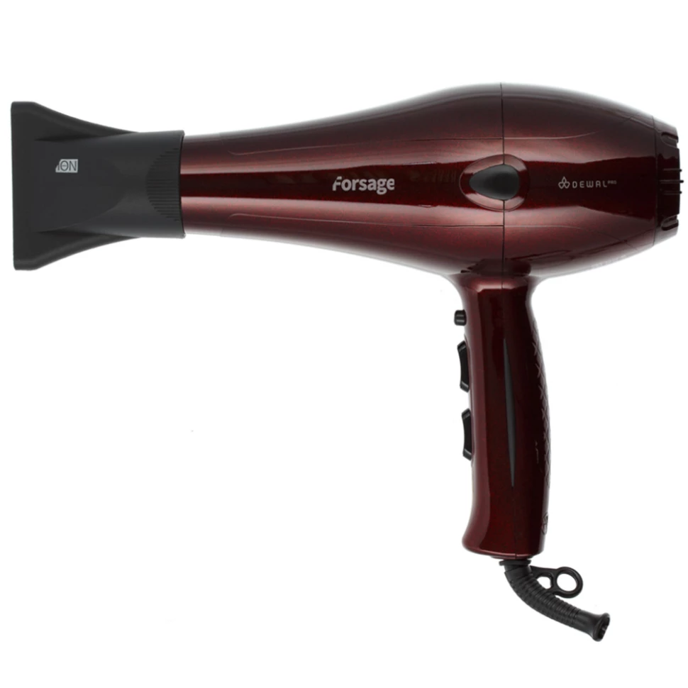 Фен DEWAL Forsage красный, 2200 Вт, ионизация , 2 насадки