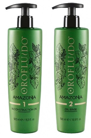 Набор для волос (Шаг 1 + Шаг 2) - Orofluido Amazonia Spa Set 500 мл + 500 мл