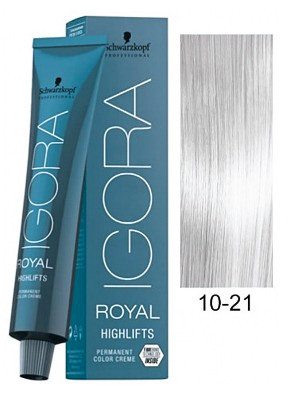 Экстрасветлый блондин пепельный сандрэ - Schwarzkopf Igora Royal Highlifts Hair Color 10-21 60 мл