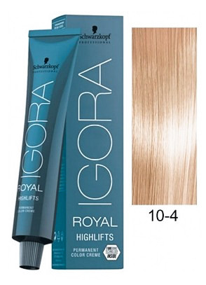 Экстрасветлый блондин бежевый- Schwarzkopf Igora Royal Highlifts Hair Color 10-4 60 мл