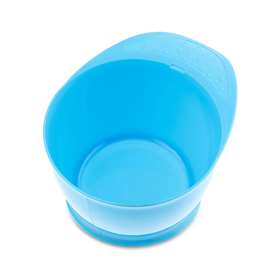 Чаша для краски DEWAL, голубая, с ручкой, с прорезиненной вставкой 320мл