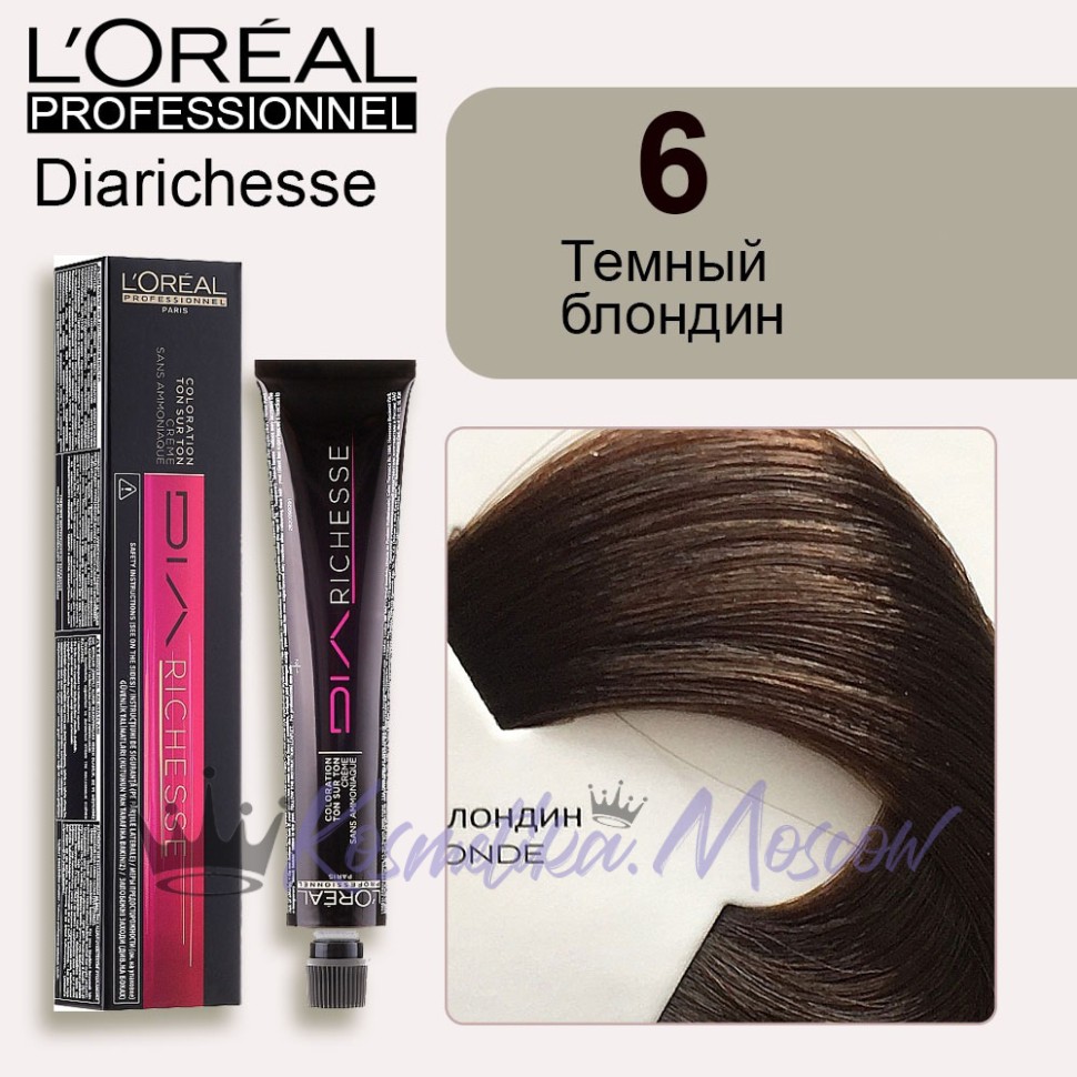 Краска для волос Loreal Dia Richesse 6 (Темный блондин)