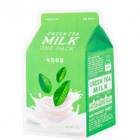 A'PIEU Успокаивающая маска с экстрактом зеленого чая и гамамелиса Green Tea Milk One - Pack